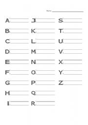 English worksheet: Alphabet