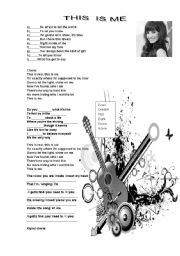 English Worksheet: this is  me song