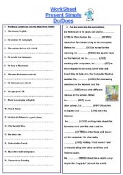 WORKSHEET- PRESENT SIMPLE-DO/DOES