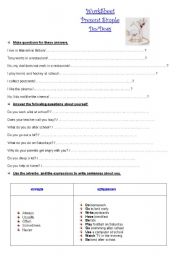 English worksheet: WorkSheet-Present Simple Do-Does