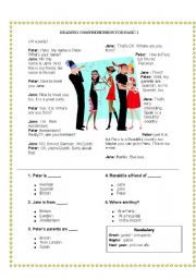English Worksheet: Reading and Speaking 