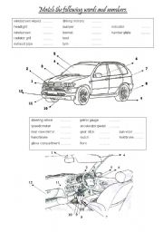 English Worksheet: CARS : Vocabulary exercise II