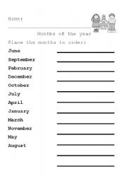 English Worksheet: MONTHS OF THE YEAR