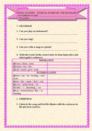 English Worksheet: Song Activity - Elementary (Eternal Flame)