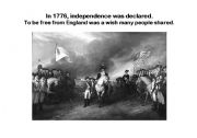 English Worksheet: In 1776 independence was declared. To be free from England was a wish many people shared.