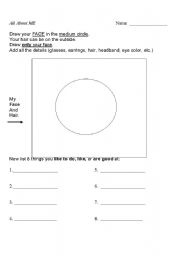 English Worksheet: All About Me