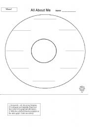 English Worksheet: All About Me - Circle Map