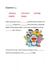 English worksheet: worksheet doraemon3