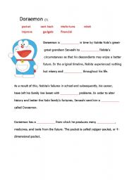 English worksheet: worksheet doraemon1 + KEY