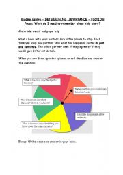 English Worksheet: Reading Spinner - Focus on stories, what is important?