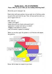 English Worksheet: Reading Spinner - what do you do when youre stuck???