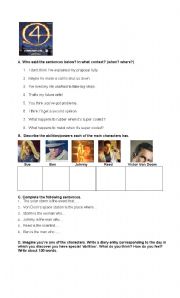 Fantastic Four Video worksheet