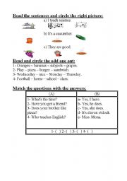 English worksheet: simple exercise 