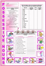 English Worksheet: POSSESSIVE NOUNS