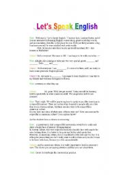 English worksheet: Lets Speak English!