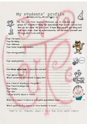 English Worksheet: Students profile