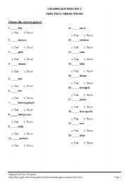 English Worksheet: Demonstrative