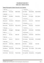 English Worksheet: Demonstrative