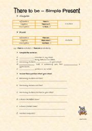 English Worksheet: there to be