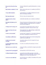 English worksheet: proverbs