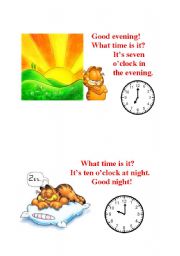 English Worksheet: good evening/good night