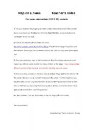 English worksheet: Rap on a plane