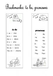 Simons Cat  Bookmarks (to be, pronouns)