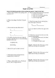 English Worksheet: singing in the rain musical