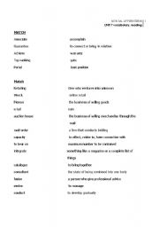 English worksheet: Business English Market Leader - VOCAB