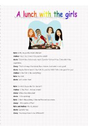 English Worksheet: Reading - a lunch with the girls 