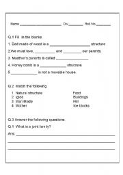 English worksheet: EVS Worksheet