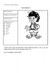 English Worksheet: I am a Monster!