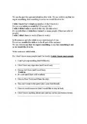 English worksheet: Wish + Simple Past