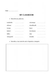 English worksheet: My classroom