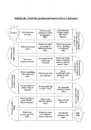 English Worksheet: Speaking board game