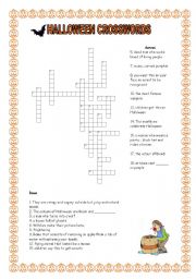 English Worksheet: HALLOWEEN CROSSWORDS