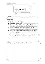 English worksheet: Ice breaker