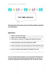 English worksheet: Time capsule (2)