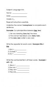 English Worksheet: test 