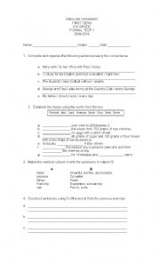 English worksheet: Short Test