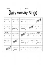 English Worksheet: Daily Activities