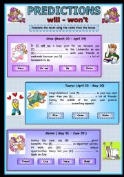 Making Predictions - ESL worksheet by bcesl1st