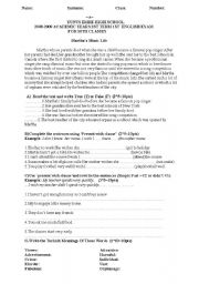 English Worksheet: exam