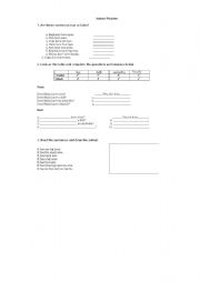 English Worksheet: body parts and animals