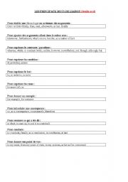 English worksheet: link words