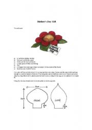 English worksheet: mothers day card