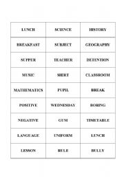 English worksheet: Word game - School