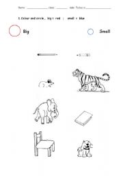 English Worksheet: adjectives big and small