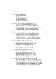 English worksheet: reported speech