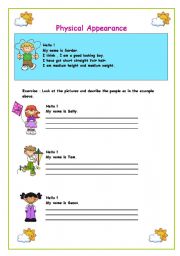 English Worksheet: Describing Physical Appearance